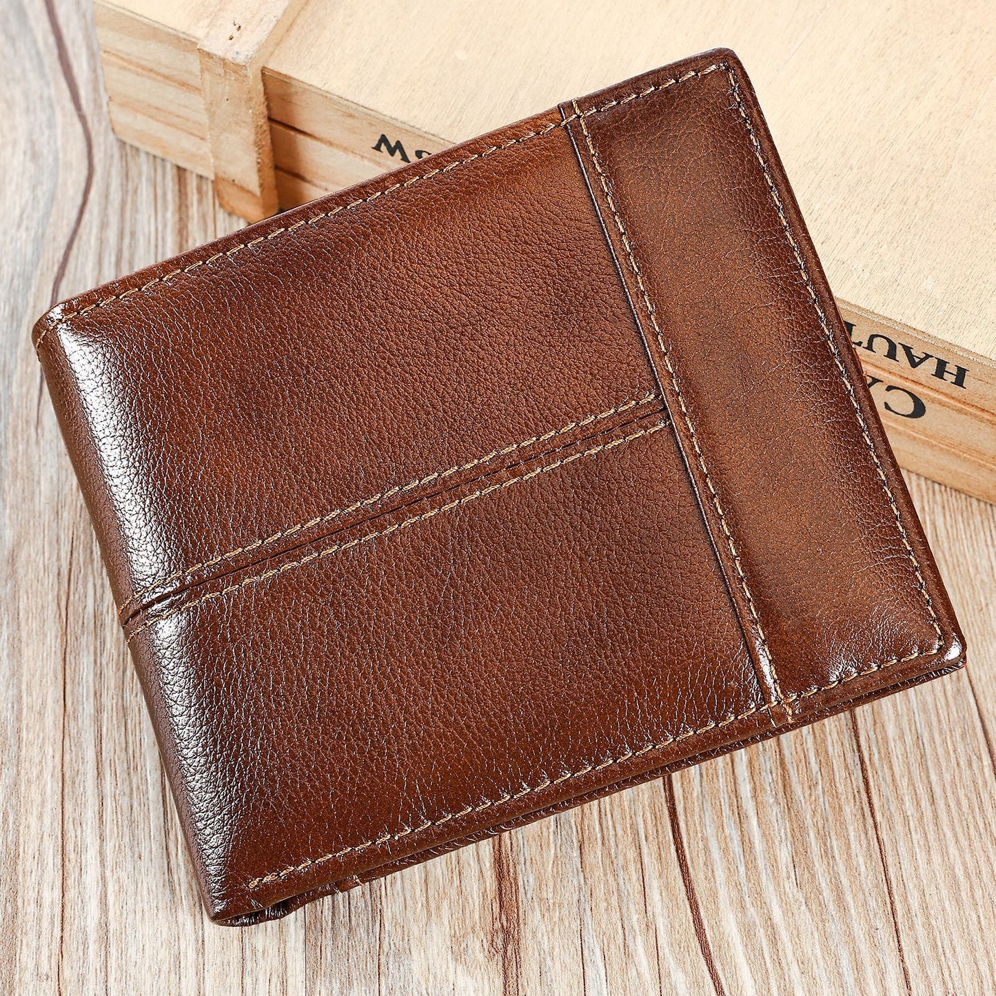 Men's Anti-Theft Leather Multi-Card Wallet