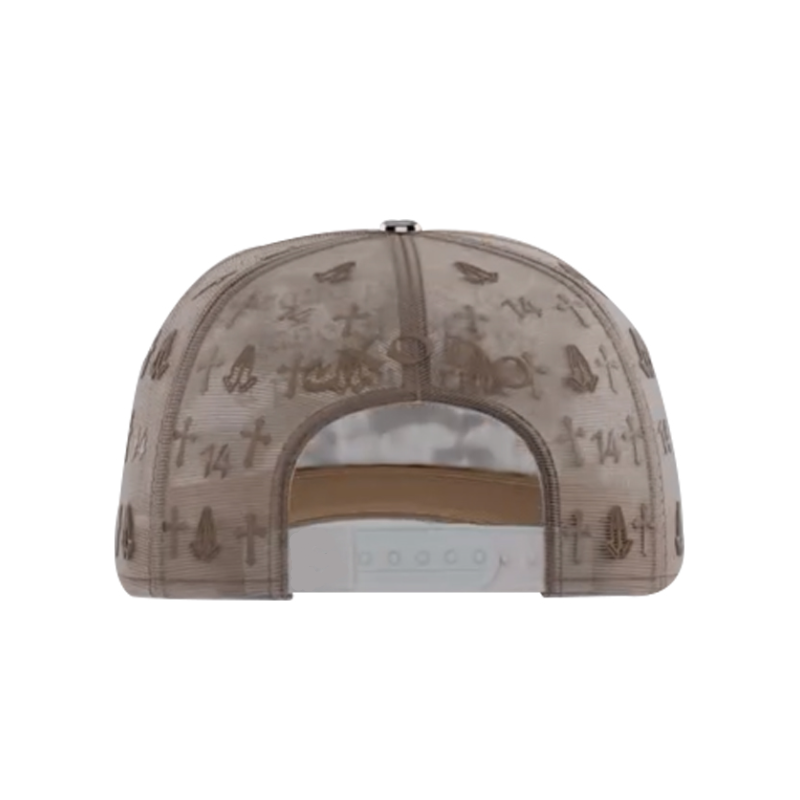 Gorra Brillante de Cadena Larga - Marrón