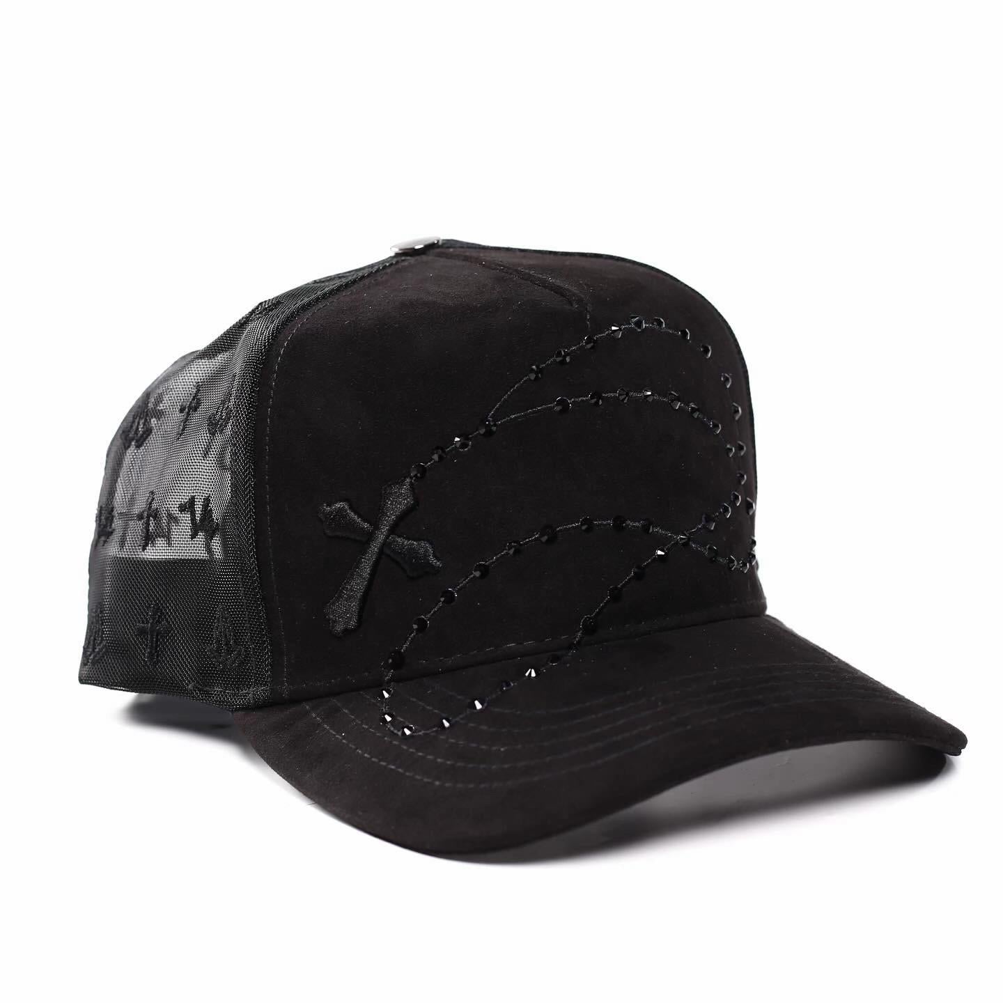 Gorra Brillante de Cadena Larga - Marrón