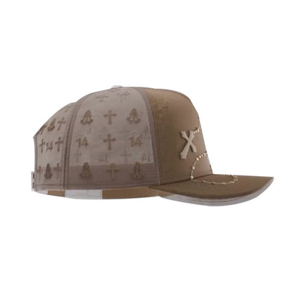 Gorra Brillante de Cadena Larga - Marrón